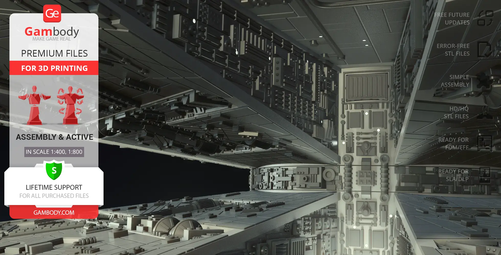 Detailed 3D model of a Cylon Basestar, featuring intricate paneling and futuristic design elements.