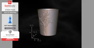 Decorative vase with tree design, includes a secret compartment, displayed on a black background.
