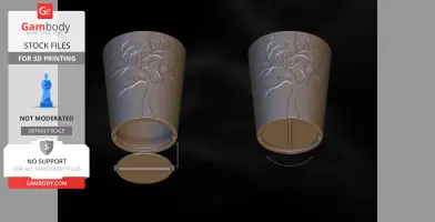 A tree-embossed vase with a twist-off bottom, revealing a hidden compartment inside.