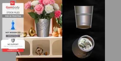 A flower vase with a tree design and a hidden compartment for storing valuables.