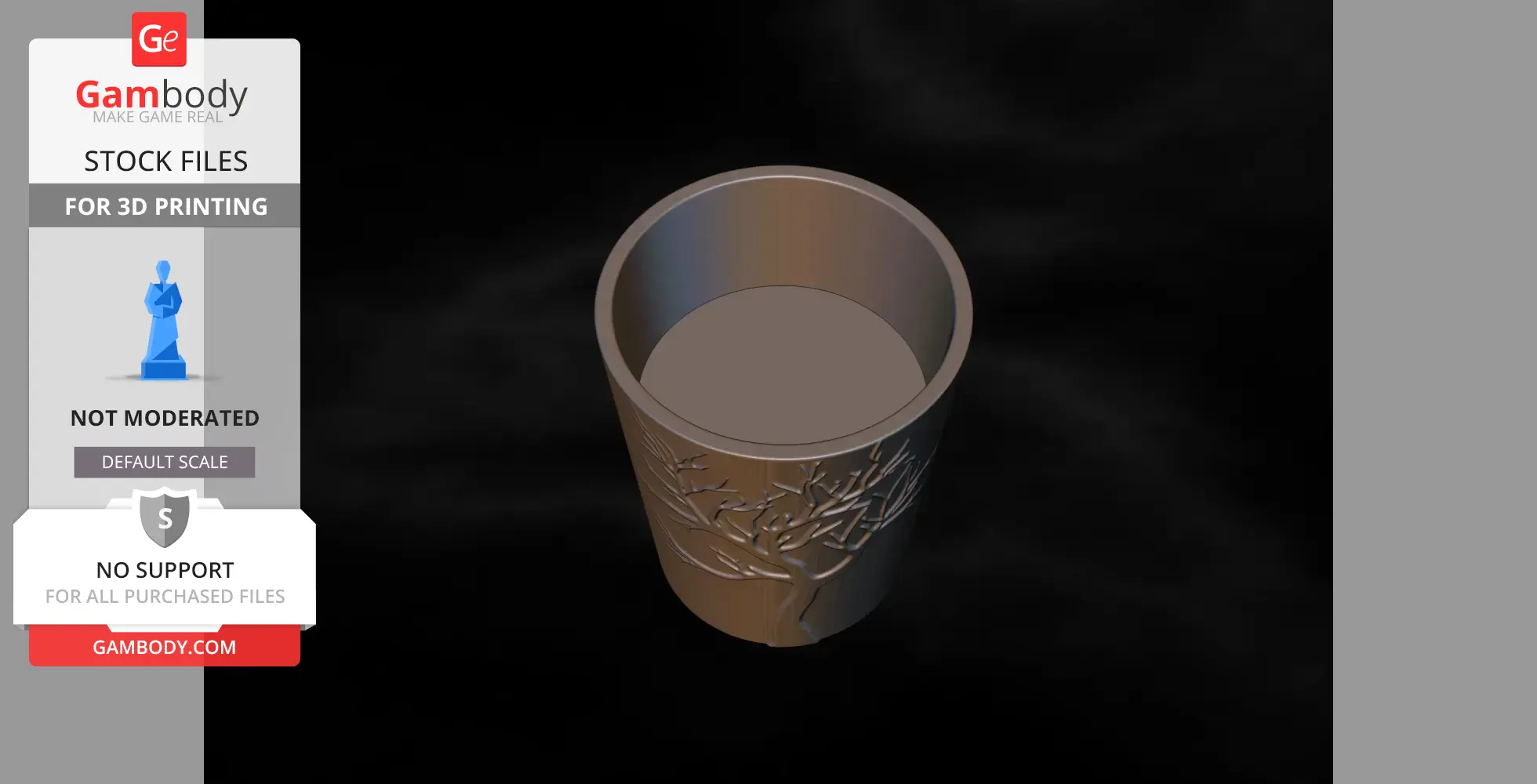 3D printed vase with tree design, features a secret compartment inside.