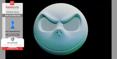 A 3D printable Jack Skellington mask with stitched mouth and mesh eye areas.