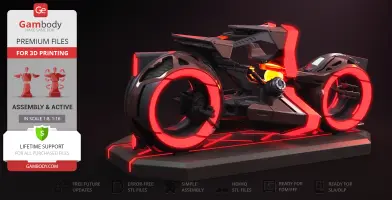 TRON Ares Light Cycle 3D Printer Files | Assembly + Action