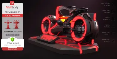 TRON Ares Light Cycle 3D Printer Files | Assembly + Action