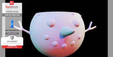 A round bowl with a snowman face and stick-like arms, designed as a Christmas keyholder.