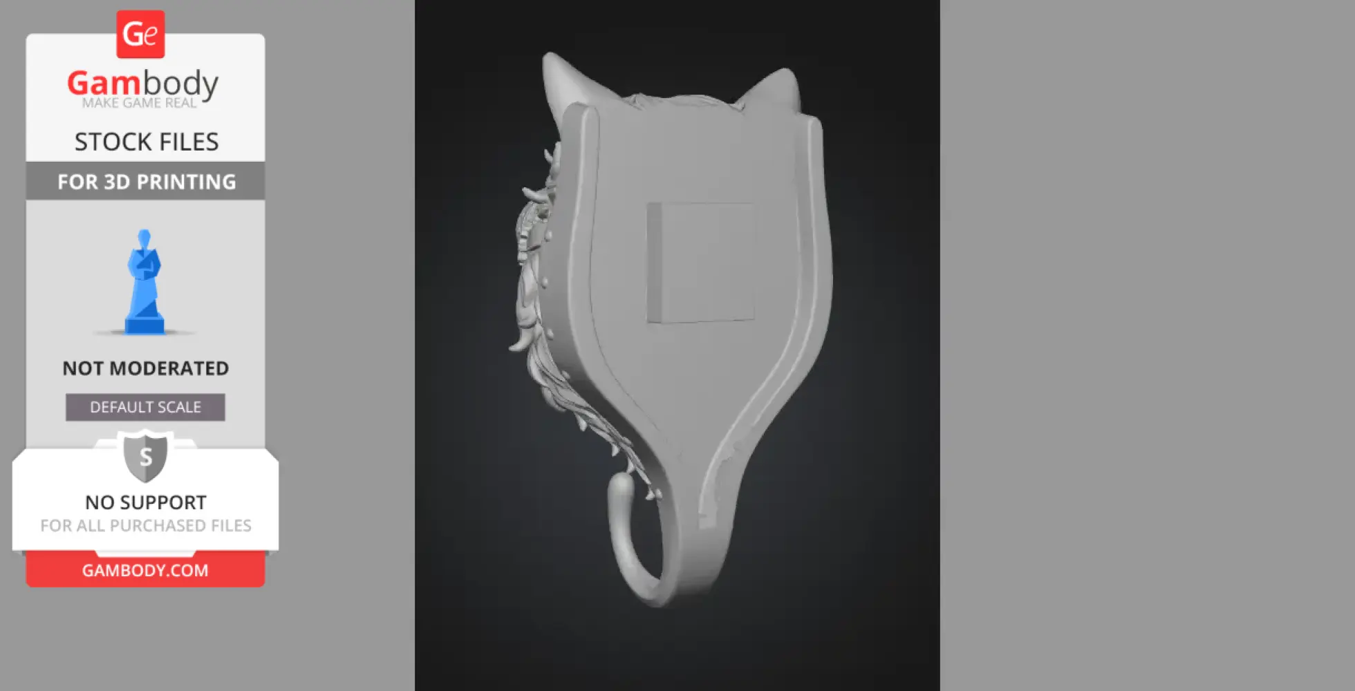 Steampunk cat-shaped wall hook, intricately detailed for 3D printing.