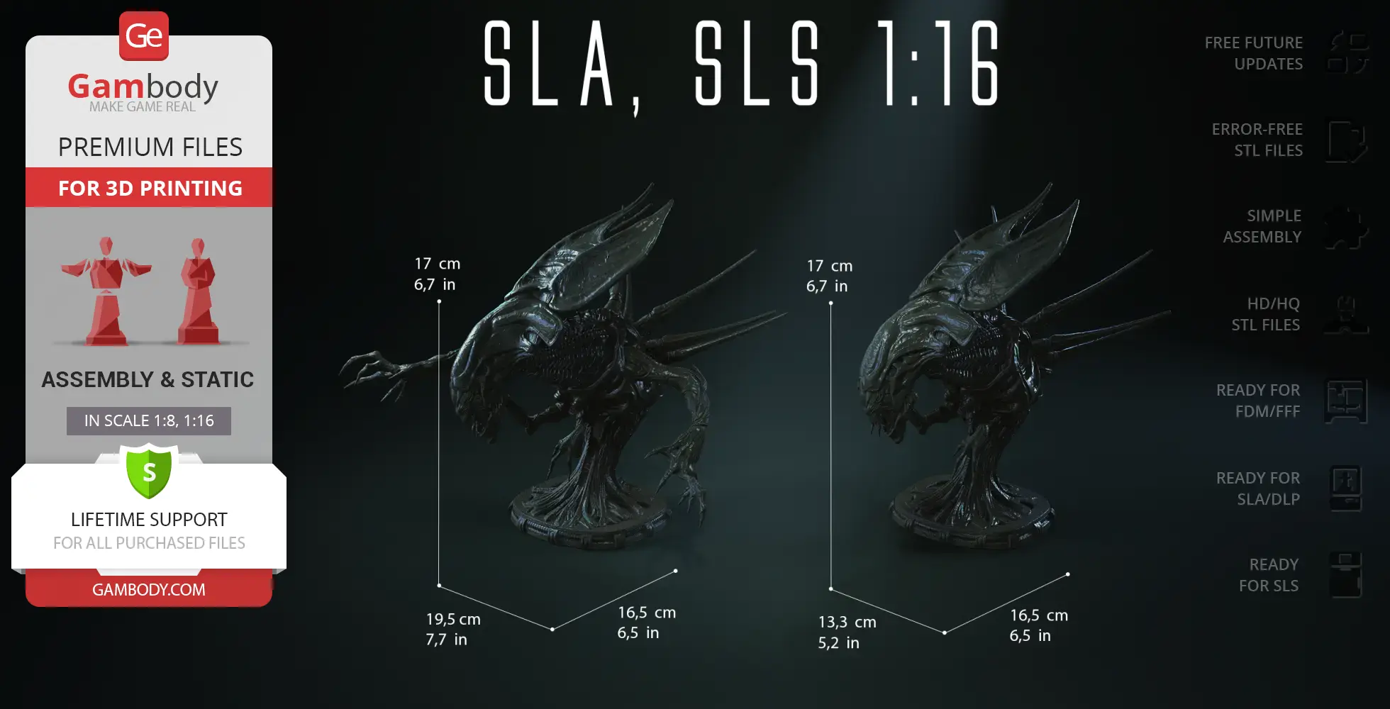 Detailed bust of a Xenomorph Queen, showcasing intricate features, suitable for 3D printing.