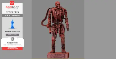 A detailed 3D model of a T-600 Terminator from 'Terminator Salvation,' ready for 3D printing.