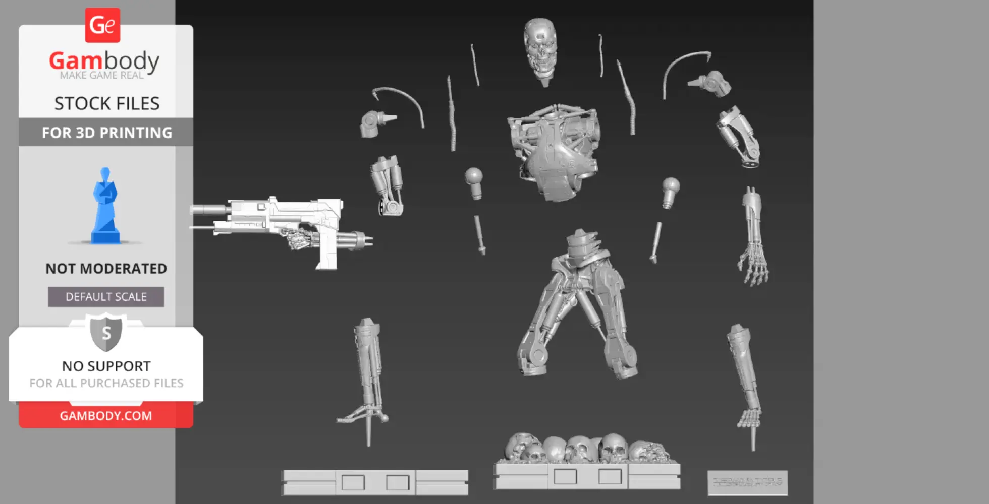 Terminator T-800 Endoskeleton Rekvizit T2 V5 - STL files for 3D ...