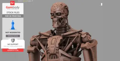 A detailed 3D model of a T-600 Terminator robot, ready for 3D printing.