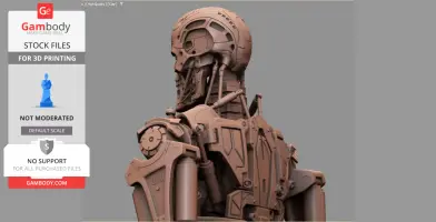 3D model of a T-600 Terminator from Salvation, detailed mechanical design for 3D printing.