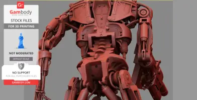 Detailed 3D model of a Terminator T-800 endoskeleton for 3D printing.