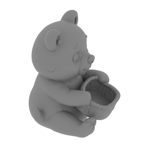 Cute cartoon bear holding a basket.-mesh (1).stl