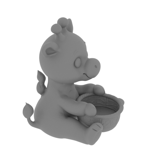 Cute cartoon giraffe holding a basket.-mesh.stl