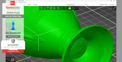 3D model of a famous football trophy designed for printing, with detailed engravings visible.