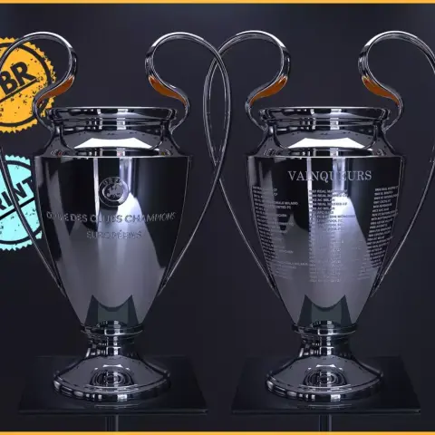 Football most famous iconic trophy award– Printable STL (Engraved & Clean Versions)