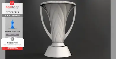 3D printable model of the AFC Asian Champions League Elite trophy on a dark background.