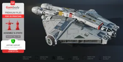 VCX-100 spaceship 3D model from Star Wars Rebels, designed for 3D printing.