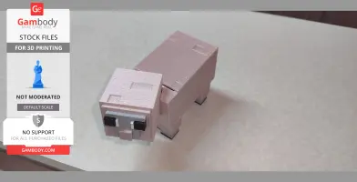 Voxel-style pink sheep candy holder from Minecraft, designed for 3D printing.