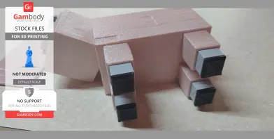 Blocky 3D-printed sheep from Minecraft, designed as a candy holder with removable top.