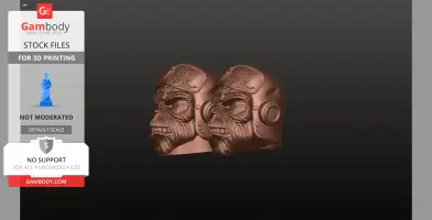 Detailed skull with helmet, textured design for 3D printing, inspired by Iron Maiden theme.