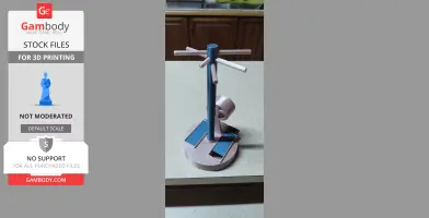 A 3D-printed jewelry stand with multiple rods and slider compartments on a round base.