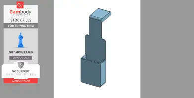 Gray plastic TV remote holder with a tall back support and rectangular base.