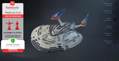 3D model of the USS Enterprise NCC 1701-F spacecraft, ready for 3D printing on Gambody.