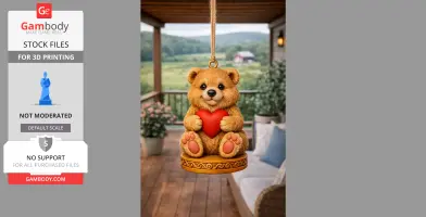 Bear with Heart (Decorative Figure) 3D print model - STL file
