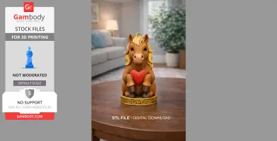 Cute Horse Ornament - STL File - Horse Pendant for 3D print