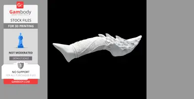 A detailed, intricately patterned, fantasy-inspired tribal knife for 3D printing.
