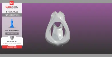 A 3D-printed cock and ball ring with a sculpted design, shown on a purple background.