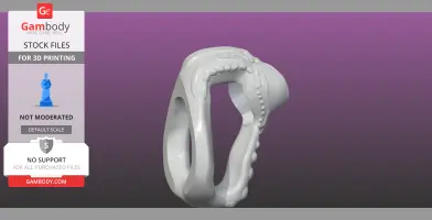 A detailed 3D model of a decorative ring with bead-like textures, designed for 3D printing.