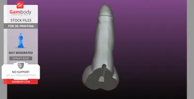 A 3D model of a sculpted penis designed as a phone stand for 3D printing.