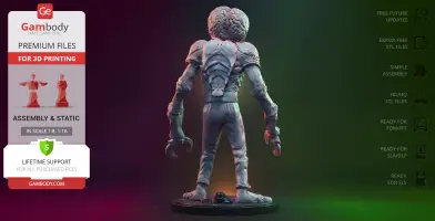 Alien creature figure with a large brain, detailed textures, and clawed hands on a display base.