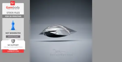 A sleek, silver futuristic spaceship model from 'Flight of the Navigator' for 3D printing.