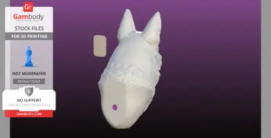 3D model of a German Shepherd bust wall mount with a 30mm hook for printing.