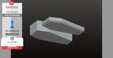 Gray 3D model of a coffin-shaped jewelry box, slightly open, against a dark background.