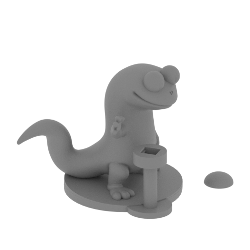 lizard clicker with mighty red button.stl