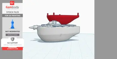 A 3D model of a clockwork heart with exposed gears, featuring a red top component for printing.