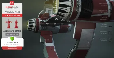 Jedi Starfighter Hyperspace Ring 3D Printer Files | Assembly