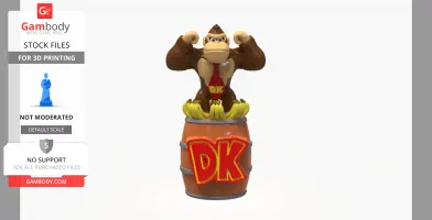 Donkey Kong on Banana Barrel – 3D Printable Figurine (STL Model)