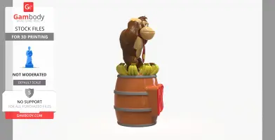 Donkey Kong on Banana Barrel – 3D Printable Figurine (STL Model)