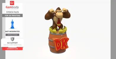 Donkey Kong on Banana Barrel – 3D Printable Figurine (STL Model)