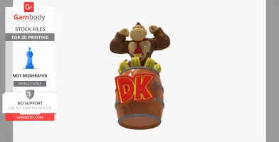 Donkey Kong on Banana Barrel – 3D Printable Figurine (STL Model)