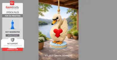 Swan with Heart – STL File | Digital Download