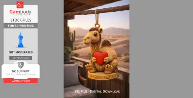 3D Printable Cute Camel with Heart STL | Digital Download