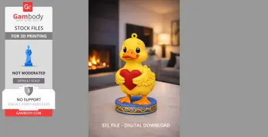 Cute Duck with Heart – 3D Printable STL File
