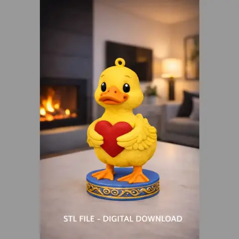 Cute Duck with Heart – 3D Printable STL File
