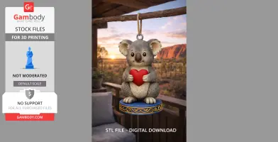 Cute Koala with Heart – 3D Printable STL File